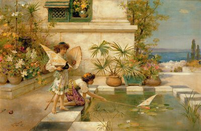 Children Playing with Boats by William Stephen Coleman